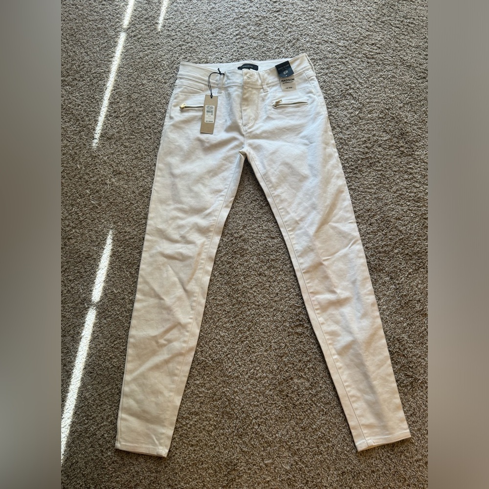 River island white super skinny ankle grazer pants jeggings 6r UK size/2
